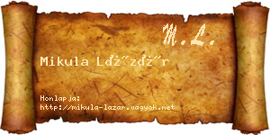 Mikula Lázár névjegykártya